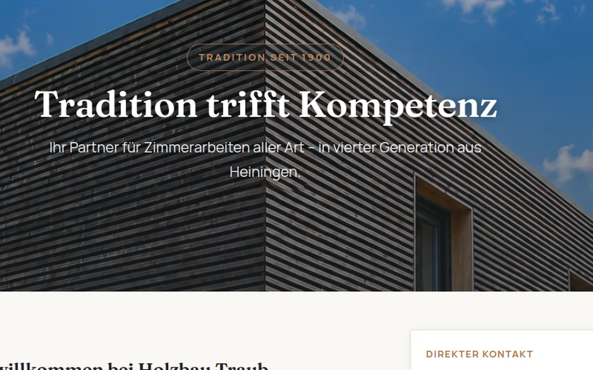 Website von Holzbau Traub, gebaut von SleekSleek
