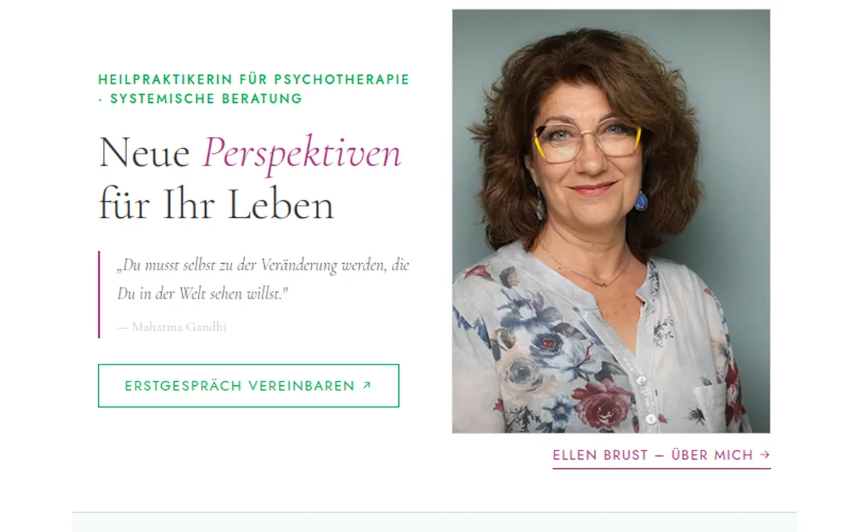 Website von Perspektiven – Ellen Brust, gebaut von SleekSleek